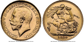 George V gold Sovereign 1918-P MS63 NGC, Perth mint, KM29, S-4001. HID09801242017 © 2024 Heritage Auctions | All Rights Reserved