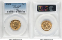 George V gold Sovereign 1925-P MS63 PCGS, Perth mint, KM29, S-4001. HID09801242017 © 2024 Heritage Auctions | All Rights Reserved