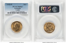 George V gold Sovereign 1925-P MS63 PCGS, Perth mint, KM29, S-4001. HID09801242017 © 2024 Heritage Auctions | All Rights Reserved