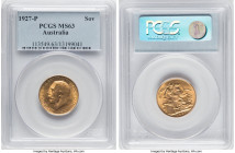 George V gold Sovereign 1927-P MS63 PCGS, Perth mint, KM29, S-4001. HID09801242017 © 2024 Heritage Auctions | All Rights Reserved