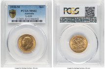 George V gold Sovereign 1930-M MS62 PCGS, Melbourne mint, KM32, S-4000. HID09801242017 © 2024 Heritage Auctions | All Rights Reserved