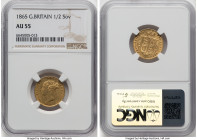 Victoria gold 1/2 Sovereign 1865 AU55 NGC, KM735.2, S-3860. Die #15. HID09801242017 © 2024 Heritage Auctions | All Rights Reserved