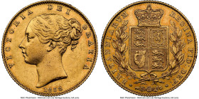 Victoria gold "Shield" Sovereign 1838 AU Details (Obverse Cleaned) NGC, KM736.1, S-3852. A wholly respectable example of this popular date, despite th...