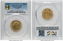 Victoria gold "Shield" Sovereign 1847 AU55 PCGS, KM736.1, S-3852. HID09801242017 © 2024 Heritage Auctions | All Rights Reserved