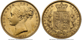 Victoria gold "Shield" Sovereign 1853 AU58 NGC, KM736.1, S-3852C. W.W. raised on truncation. HID09801242017 © 2024 Heritage Auctions | All Rights Rese...