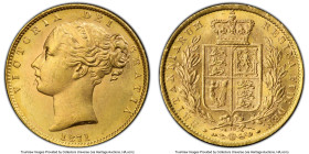 Victoria gold "Shield" Sovereign 1871 MS63 PCGS, KM736.2, S-3853B. Die #30. A fresh and lovely, Choice Mint State example. HID09801242017 © 2024 Herit...
