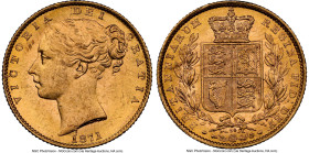 Victoria gold "Shield" Sovereign 1871 MS62 NGC, KM736.2, S-3853B. Die number #30. HID09801242017 © 2024 Heritage Auctions | All Rights Reserved
