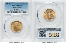 Victoria gold "St. George" Sovereign 1876 MS62 PCGS, KM752, S-3856A. HID09801242017 © 2024 Heritage Auctions | All Rights Reserved