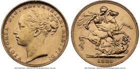 Victoria gold "St. George" Sovereign 1885 MS62 NGC, KM752, S-3856. HID09801242017 © 2024 Heritage Auctions | All Rights Reserved