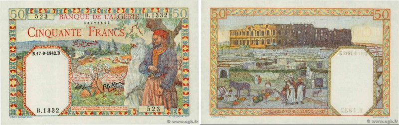 Country : ALGERIA 
Face Value : 50 Francs 
Date : 17 septembre 1942 
Period/Prov...