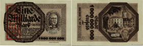 Country : GERMANY 
Face Value : 1 Milliarde Mark 
Date : 19 octobre 1923 
Period/Province/Bank : Émission de nécessité - Notgeld 
French City : Crefel...