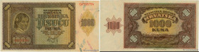 Country : CROATIA 
Face Value : 1000 Kuna 
Date : 26 mai 1941 
Period/Province/Bank : Government notes 
Catalogue reference : P.4a 
Additional referen...