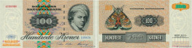 Country : DENMARK 
Face Value : 100 Kroner 
Date : 1998 
Period/Province/Bank : Danmarks Nationalbank 
Catalogue reference : P.54i 
Alphabet - signatu...