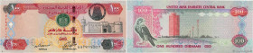 Country : UNITED ARAB EMIRATES 
Face Value : 100 Dirhams 
Date : 2012 
Period/Province/Bank : United Arab Emirates Central Bank 
Catalogue reference :...