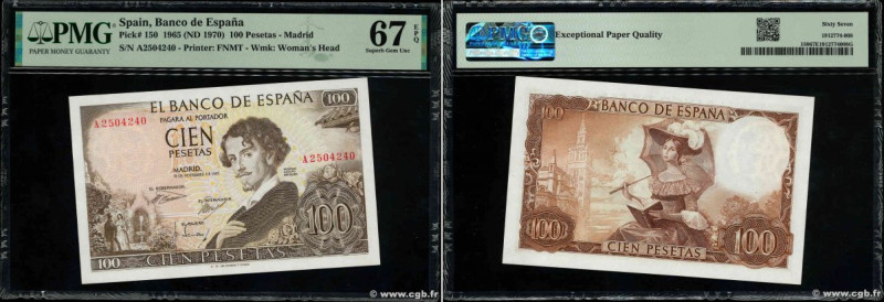 Country : SPAIN 
Face Value : 100 Pesetas 
Date : 19 novembre 1965 
Period/Provi...