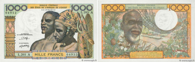 Country : WEST AFRICAN STATES 
Face Value : 1000 Francs 
Date : (1973-1974) 
Per...