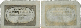 Country : FRANCE 
Face Value : 500 Livres 
Date : 08 février 1794 
Period/Province/Bank : Assignats 
Catalogue reference : Ass.47a 
Additional referen...