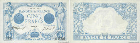 Country : FRANCE 
Face Value : 5 Francs BLEU 
Date : 10 octobre 1916 
Period/Province/Bank : Banque de France, XXe siècle 
Catalogue reference : F.02....