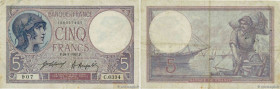 Country : FRANCE 
Face Value : 5 Francs FEMME CASQUÉE 
Date : 24 janvier 1921 
Period/Province/Bank : Banque de France, XXe siècle 
Catalogue referenc...