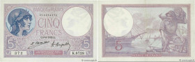 Country : FRANCE 
Face Value : 5 Francs FEMME CASQUÉE 
Date : 09 juin 1922 
Period/Province/Bank : Banque de France, XXe siècle 
Catalogue reference :...
