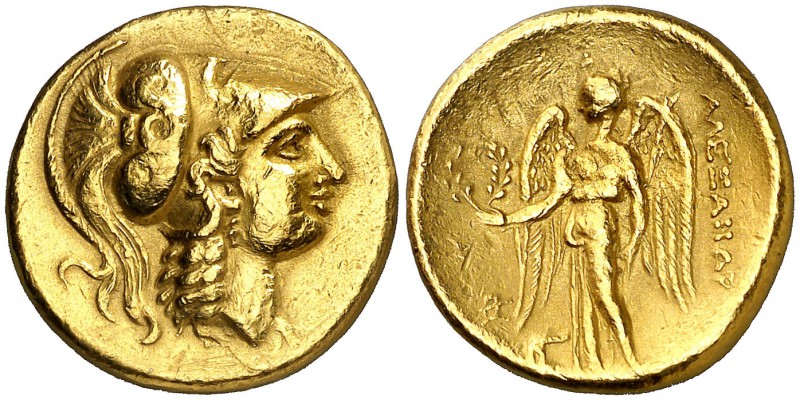 Imperio Macedonio. Alejandro III, Magno (336-323 a.C.). ¿Istros?. Estátera de or...