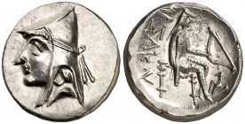 Imerpio Parto. Arsakes II (211-191 a.C.). Dracma. (S. 7324). 4,16 g. Bellísima. Rara así. S/C-.