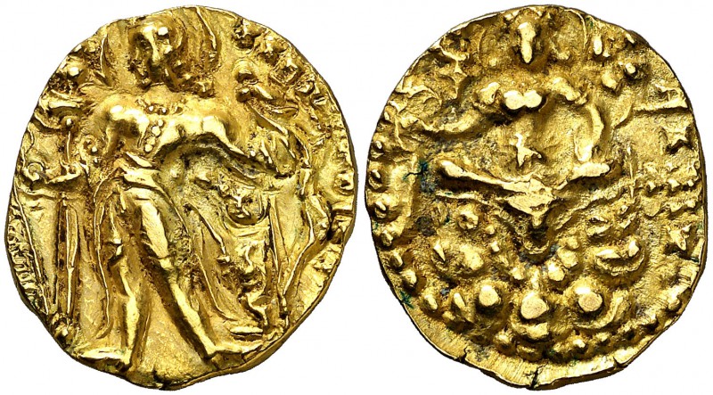 Imperio Gupta. Chandragupta II (hacia 380-414 d.C.). Estátera de oro. (Mitchiner...