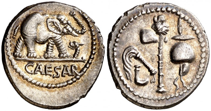 (49 a.C.). Julio César. Denario. (Spink 1399) (S. 49) (Craw. 443/1). 3,96 g. EBC...