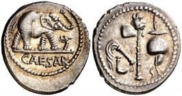 (49 a.C.). Julio César. Denario. (Spink 1399) (S. 49) (Craw. 443/1). 3,96 g. EBC.