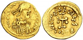Heraclio (610-641). Constantinopla. Tremissis. (Ratto 1289) (S. 787). 1,43 g. MBC-/MBC.