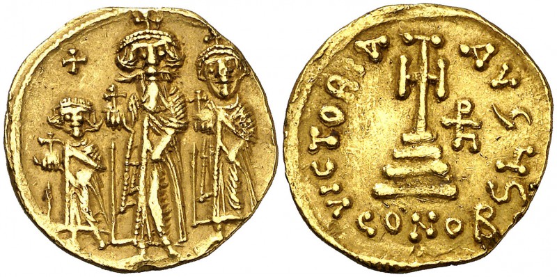 Heraclio, Heraclio Constantino y Heraclonas (610-641). Constantinopla. Sólido. (...