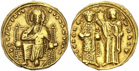Romano III, Argiro (1028-1034). Constantinopla. Histamenon nomisma. (Ratto 1972) (S. 1819). 3,20 g. Algo recortada. (MBC).