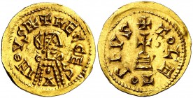 Recesvinto (649-672). Toleto (Toledo). Triente. (CNV. 454.2) (R.Pliego 580a). 1,59 g. Bella. EBC+.