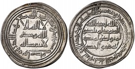 AH 92. Califato Omeya de Damasco. Al-Walid I. Wasit. Dirhem. (S.Album 128) (Lavoix 348). 2,88 g. EBC.