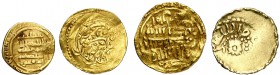 Monedas islámicas. Peso total: 9,81 g. Lote formado por un benduqui marroquí acuñado en Fez, fecha ilegible, y otras tres piezas de oro con márgenes r...
