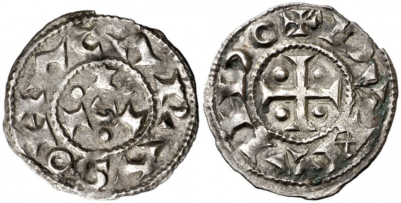 Comtat de Carcassona. Ramon Berenguer II (1076-1082). Carcassona. Diner. (Cru.V....