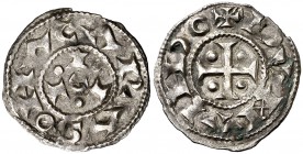 Comtat de Carcassona. Ramon Berenguer II (1076-1082). Carcassona. Diner. (Cru.V.S. 139 var) (Cru.Occitània 2a) (Cru.C.G. 1836 var). 0,88 g. Muy rara. ...
