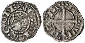 Comtat de Provença. Pere I (1196-1213). Provença. Òbol del ral coronat. (Cru.V.S. 173 var) (Cru.Occitània 99 var) (Cru.C.G. 2115 var). 0,30 g. Corona ...