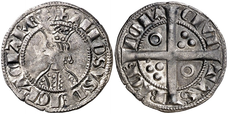 Alfons II (1285-1291). Barcelona. Croat. (Cru.V.S. 331) (Cru.C.G. 2148). 3,12 g....
