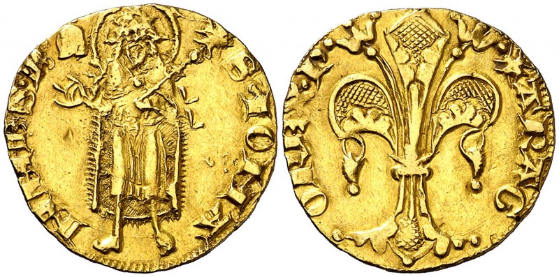 Pere III (1336-1387). Perpinyà. Florí. (Cru.V.S. 386) (Cru.C.G. 2205). 3,41 g. M...