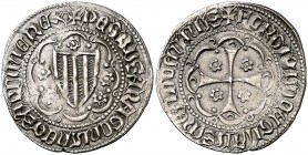 Pere III (1336-1387). Sardenya (Esglèsies). Alfonsí. (Cru.V.S. 457.1 var) (Cru.C.G. 2270) (MIR. 115). 3,13 g. Letras T góticas en anverso y reverso. B...