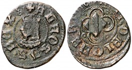 Alfons IV (1416-1458). Menorca. Diner. (Cru.V.S. 858.3) (Cru.C.G. 3781a). 1,10 g. Rara. MBC-.