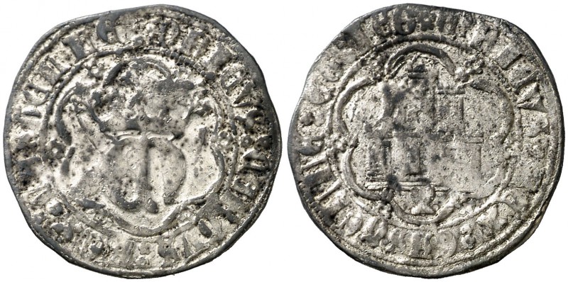 Enrique IV (1454-1474). Cuenca. Medio real. (AB. 697). 2,13 g. Orla hexalobular ...
