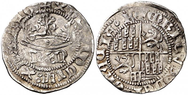 Enrique IV (1454-1474). Segovia. Medio real. (AB. 725). 1,54 g. Orlas circulares...