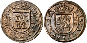 1618. Felipe III. Segovia. 8 maravedís. (Cal. 772 var) (J.S. D-228). 6,64 g. Bella. Ex Colección Isabel de Trastámara 15/12/2016, nº 475. Rara así. EB...