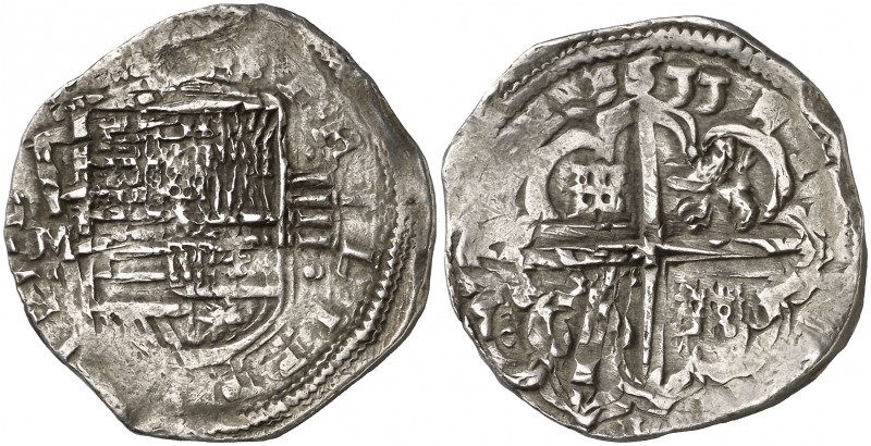 1611. Felipe III. Granada. M. 4 reales. (Cal. 208 var). 13,68 g. Ceca y ensayado...