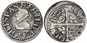 1626. Felipe IV. Barcelona. 1/2 croat. (Cal. 1131) (Cru.C.G. 4418). 1,36 g. Ex Áureo & Calicó 16/12/2009, nº 448. Rara. MBC/MBC-.