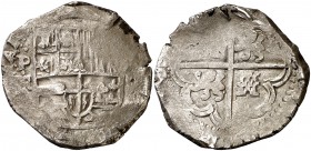 Felipe IV. Potosí. TR. 8 reales. (Cal. tipo 113c). 27,83 g. Fecha no visible. MBC-.