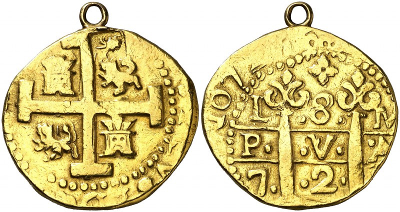 172(...). Felipe V. Lima. M. 8 escudos. (Cal. tipo 6). 27,18 g. L-8-M / P-V-A / ...