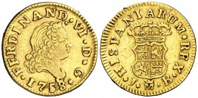1758. Fernando VI. Madrid. JB. 1/2 escudo. (Cal. 256). 1,77 g. MBC-.